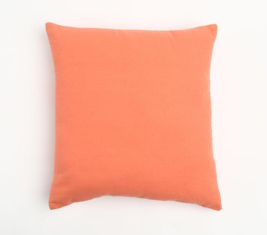 Solid Orange Cotton Cushion Cover - GAAIA