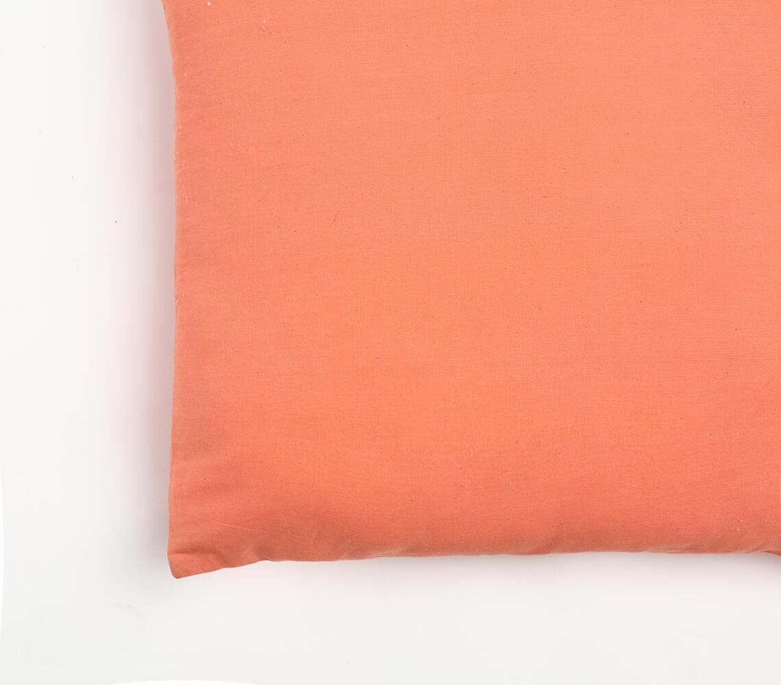 Solid Orange Cotton Cushion Cover - GAAIA