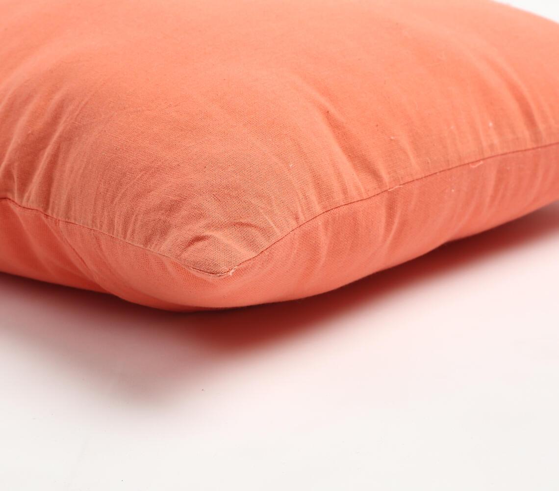 Solid Orange Cotton Cushion Cover - GAAIA