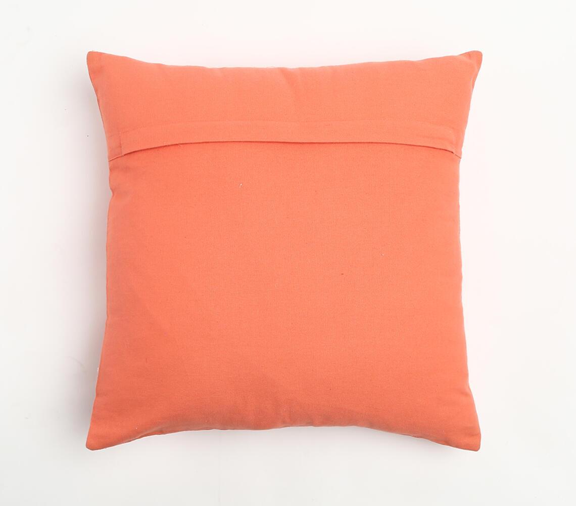 Solid Orange Cotton Cushion Cover - GAAIA