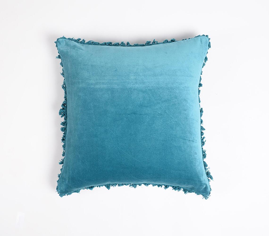 Solid Velvet Cotton Cushion Cover Border Fringes - GAAIA