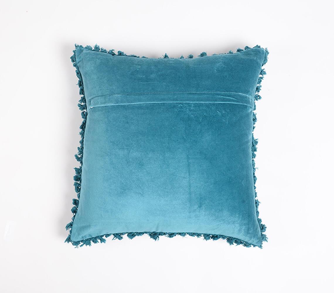 Solid Velvet Cotton Cushion Cover Border Fringes - GAAIA