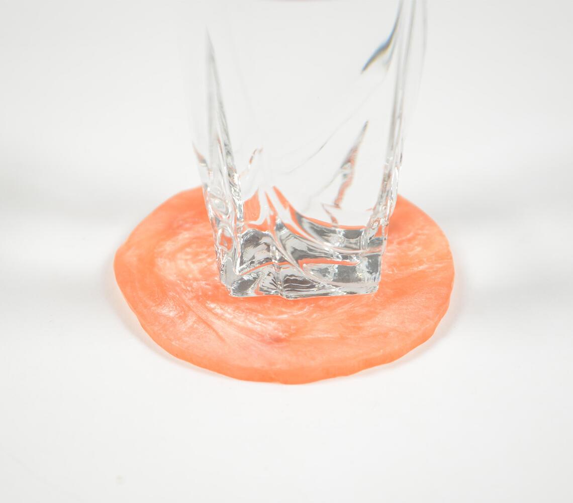 Sparkly Orange Resin Coasters (set of 4) - GAAIA