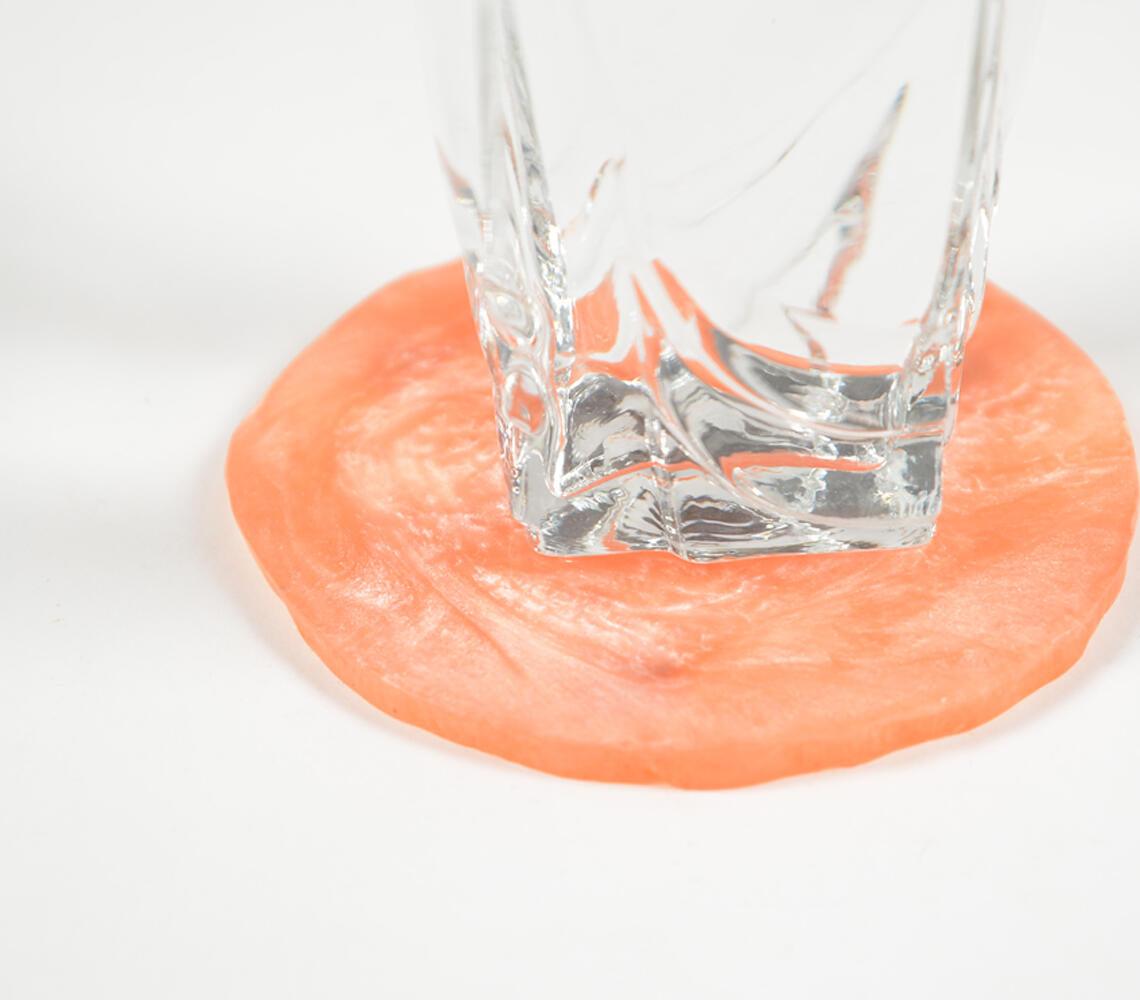 Sparkly Orange Resin Coasters (set of 4) - GAAIA