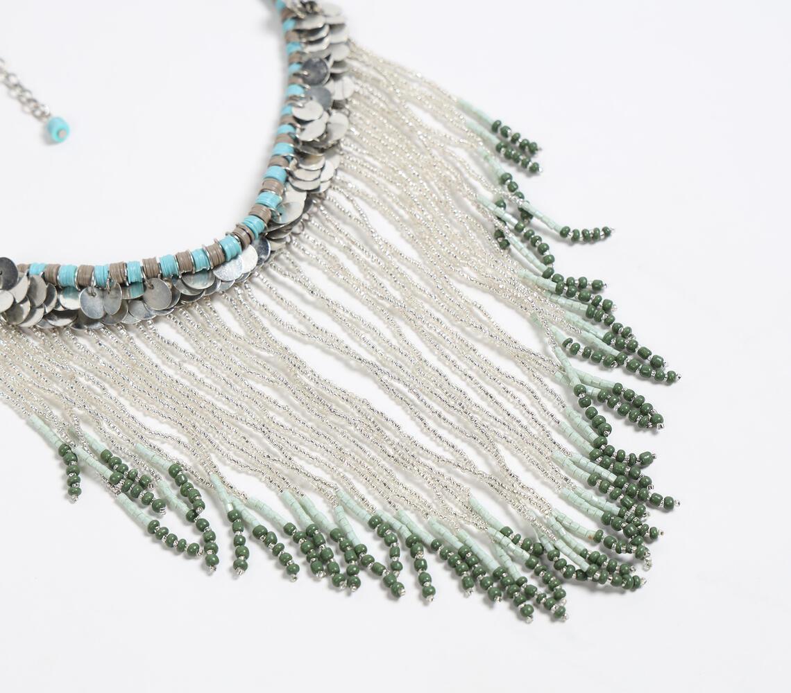 Statement Beaded Fringe Necklace_3 - GAAIA