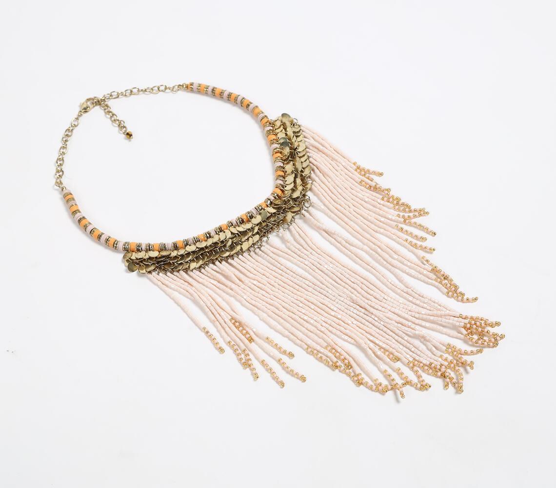 Statement Beaded Fringe Necklace - GAAIA