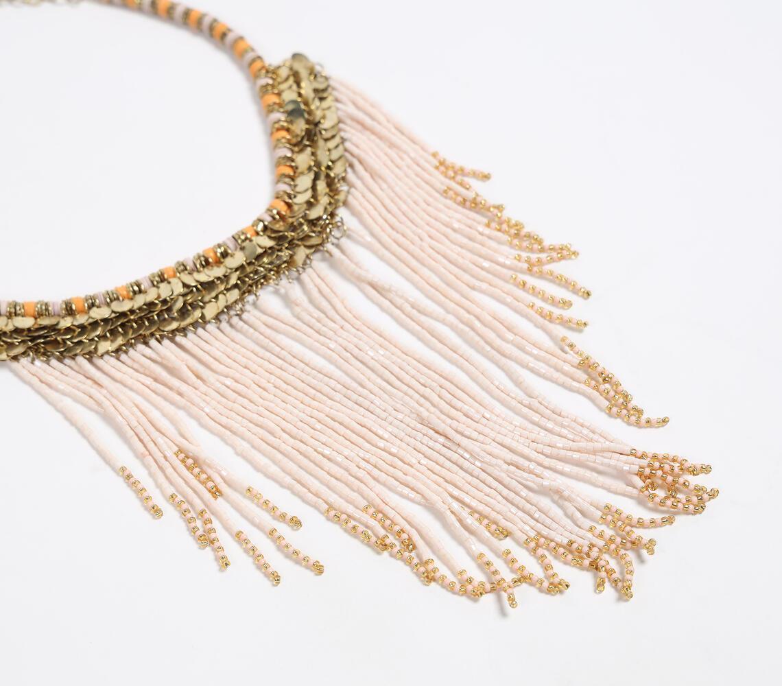 Statement Beaded Fringe Necklace - GAAIA