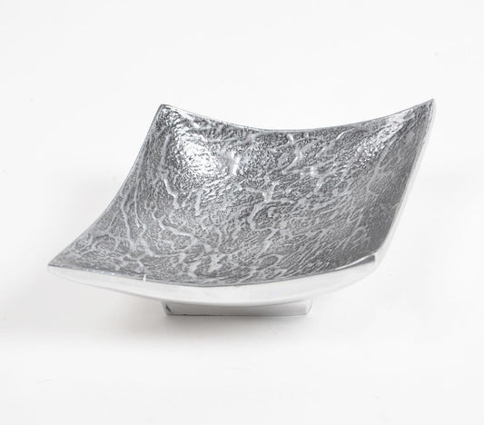 Statement Textured Grey Aluminium Platter - GAAIA