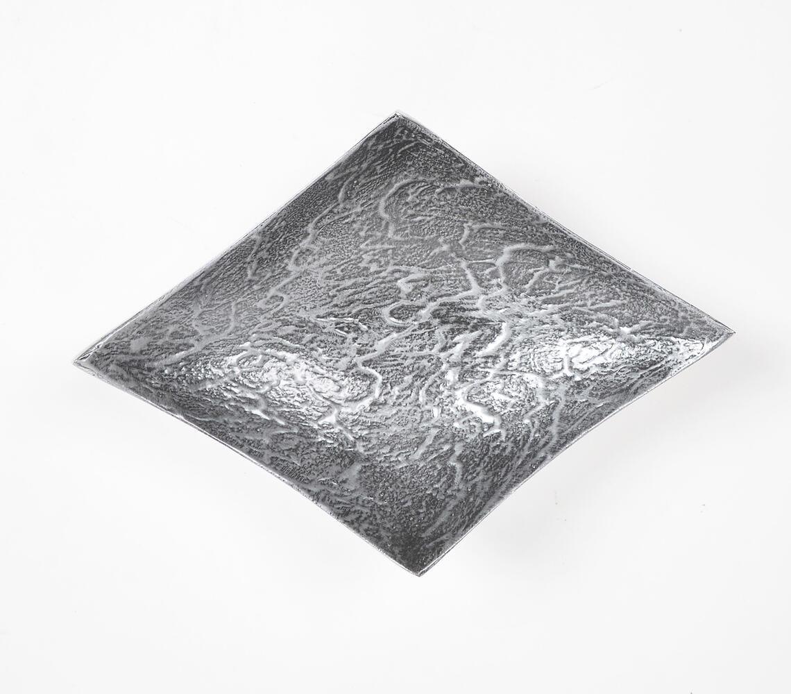 Statement Textured Grey Aluminium Platter - GAAIA