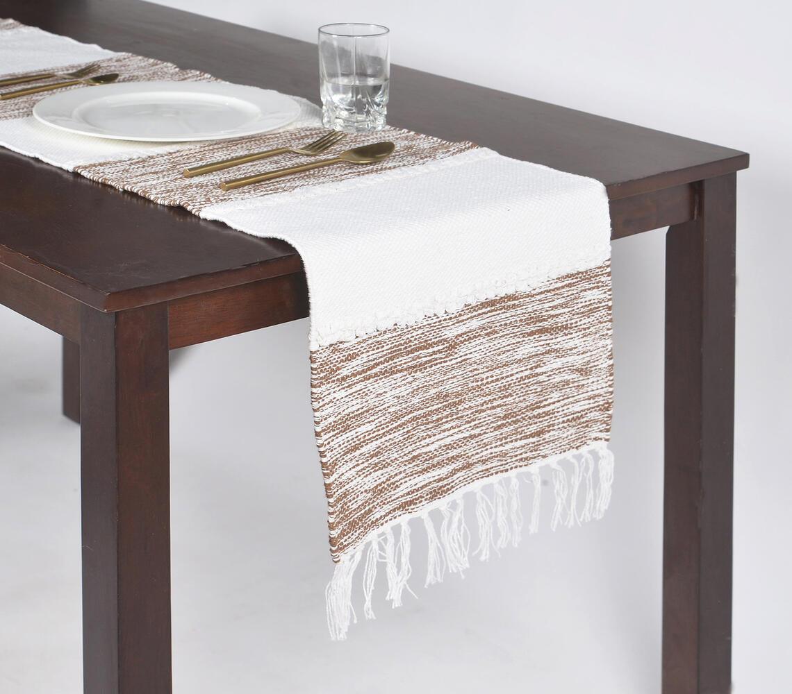 Striped Handwoven Cotton Table Runner - GAAIA