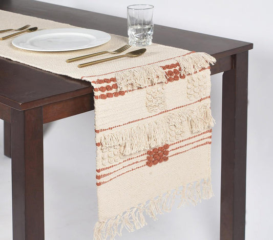 Table runner - Textured bohemian handwoven - GAAIA