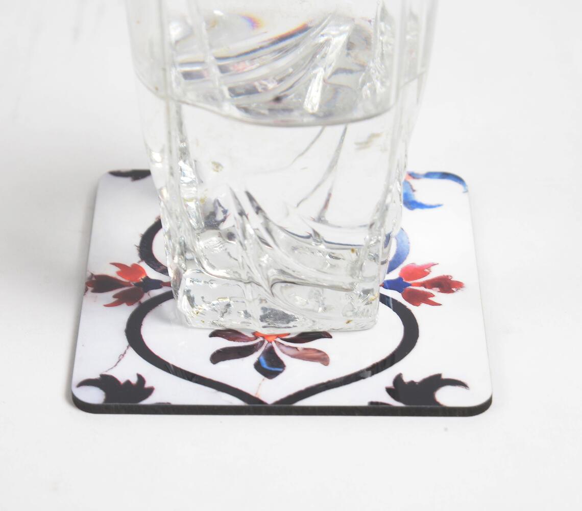 Taj Mahal Floral Laminated & Laser Cut MDF Coasters (set of 2) - GAAIA