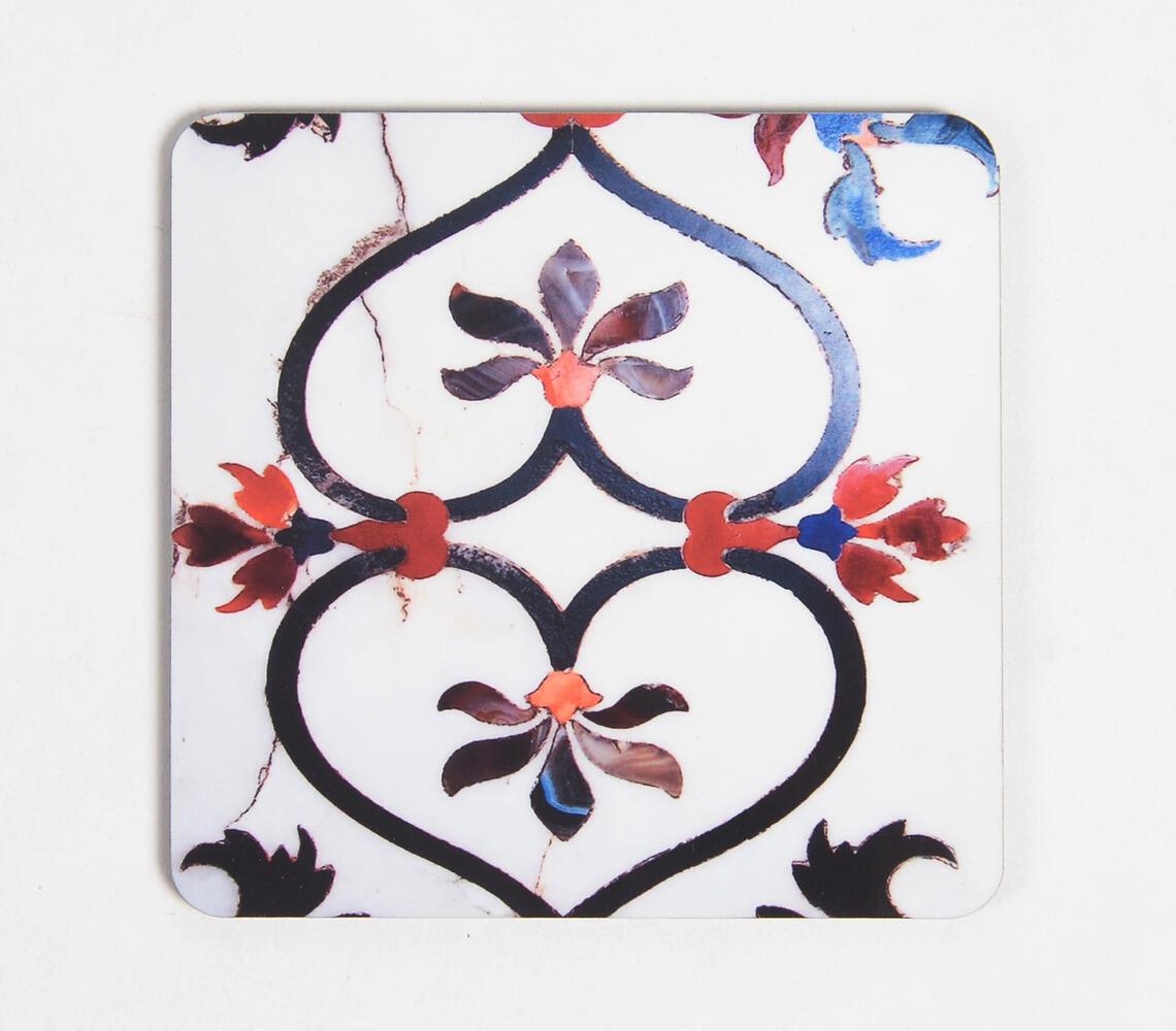 Taj Mahal Floral Laminated & Laser Cut MDF Coasters (set of 2) - GAAIA