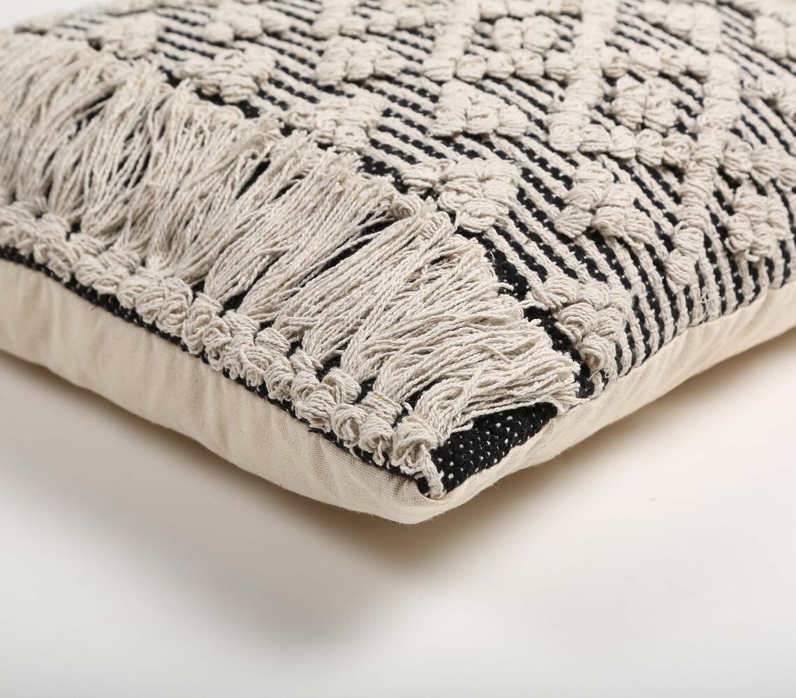 Tasseled & Diamond Tufted Cushion Cover - GAAIA