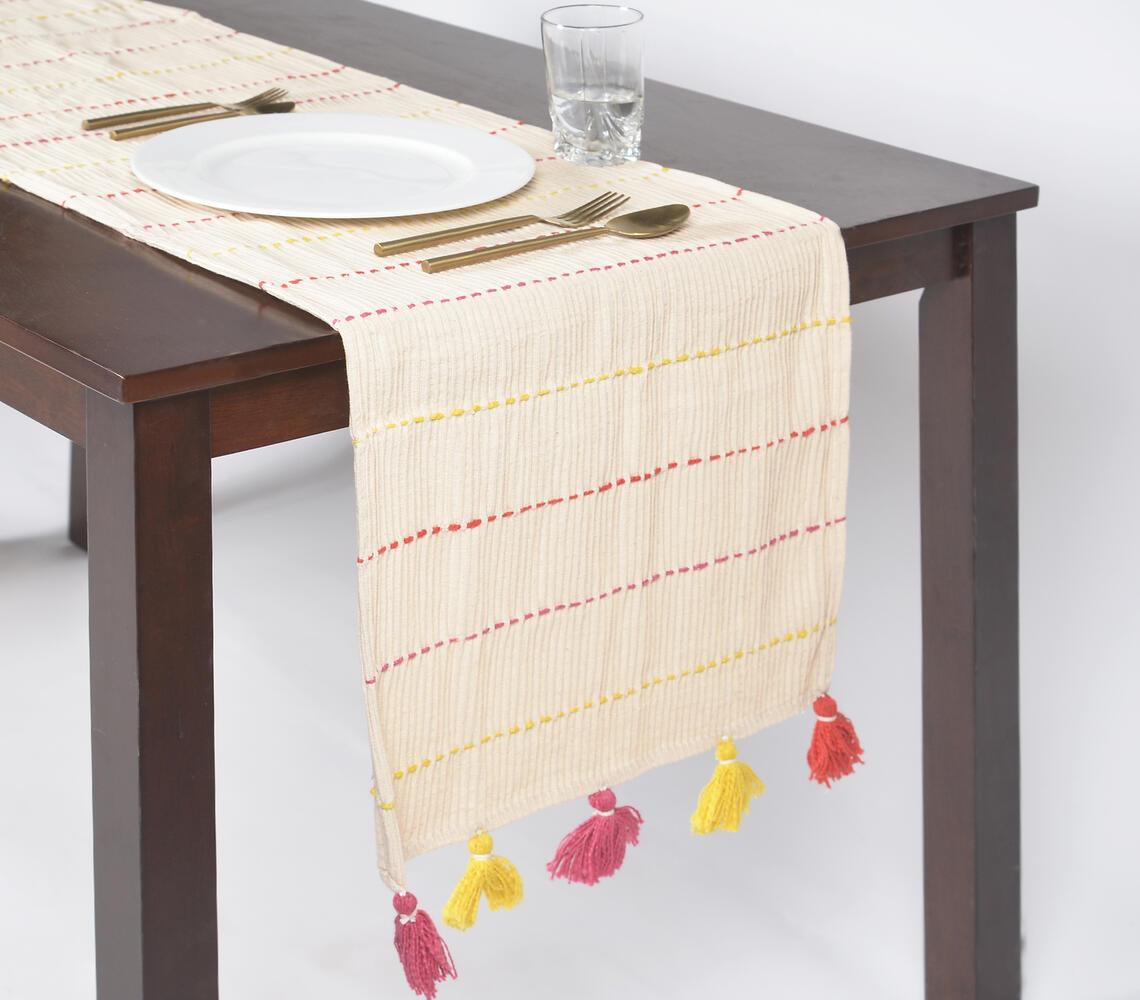 Tasseled Dotted Lines Decoration Runner - GAAIA