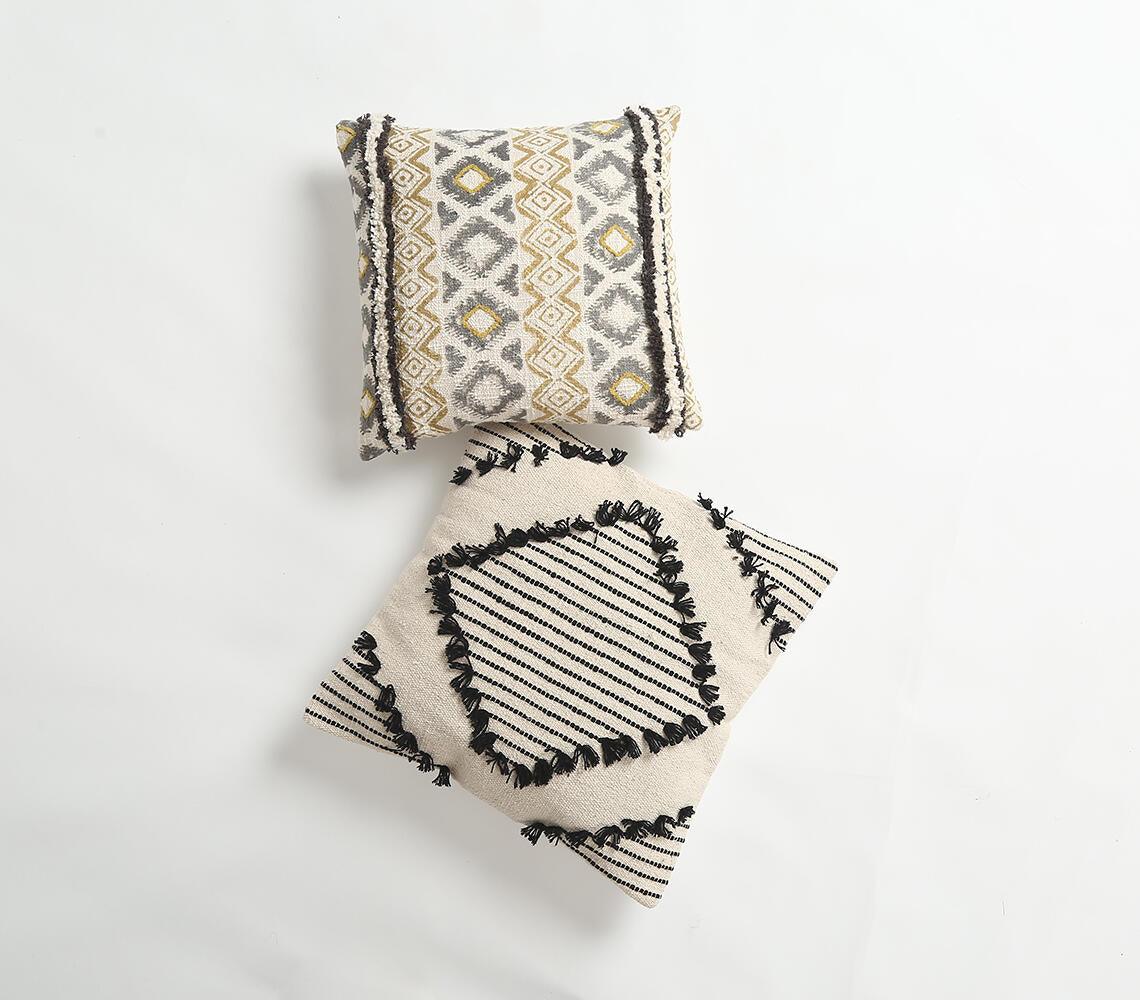 Textured Diamond Pattern Cotton Cushion Cover - GAAIA