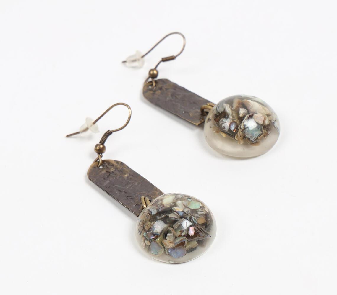 Textured Resin Dangle Earrings - GAAIA