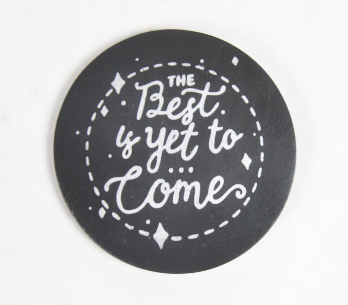 The Best is Yet to Come Mango Wood Coasters (set of 4) - GAAIA