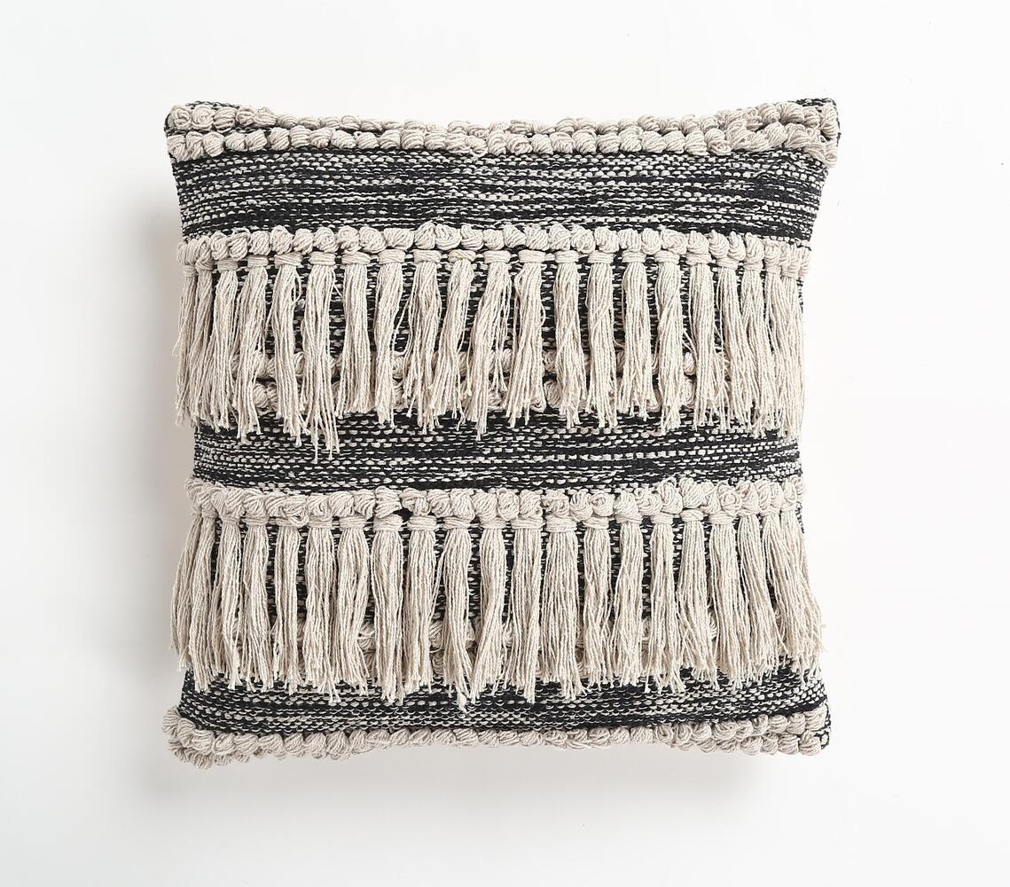 Tufted & Fringed Cotton Cushion Cover - GAAIA