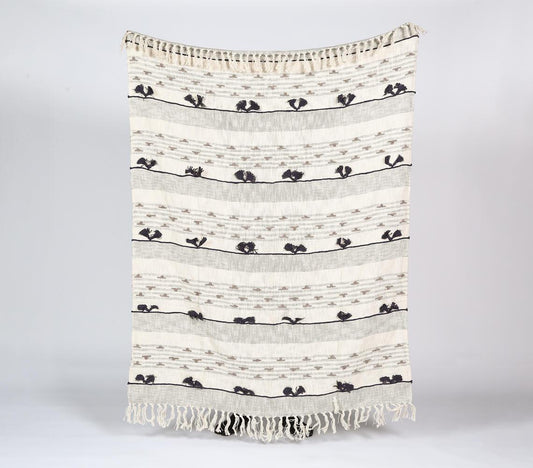 Tufted & Paneled Monotone Throw - GAAIA