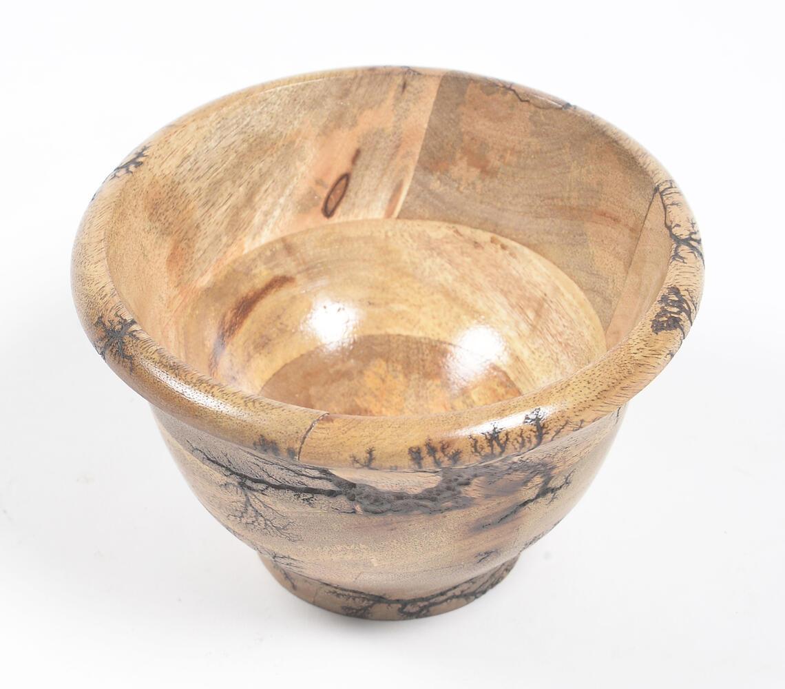 Turned Mango Wood Glossy Serving Bowls (Set of 2) - GAAIA