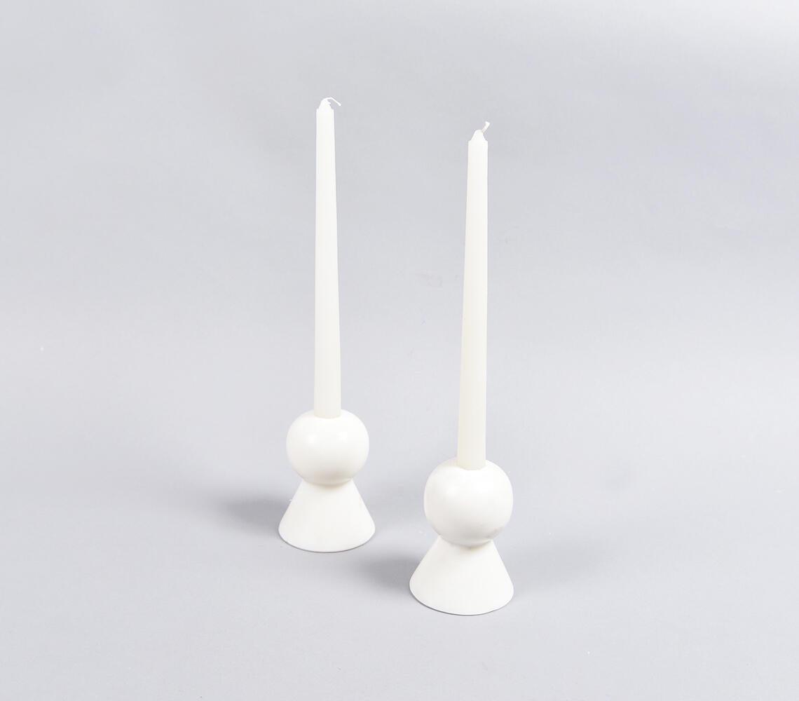 Turned Marble Candle stands (set of 2) - GAAIA