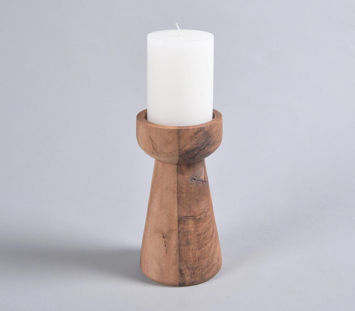 Turned Saal Wood Candle holder_2 - GAAIA