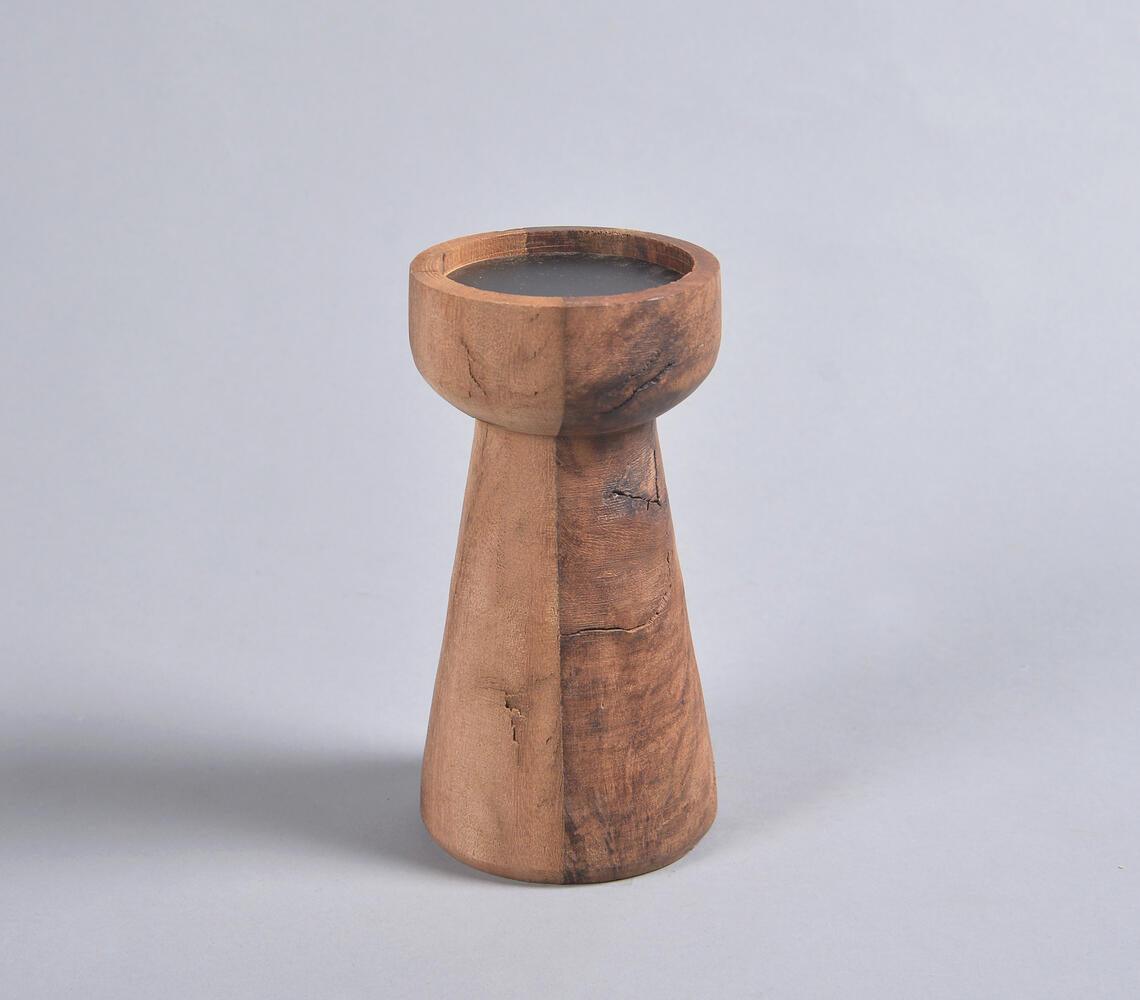 Turned Saal Wood Candle holder_2 - GAAIA