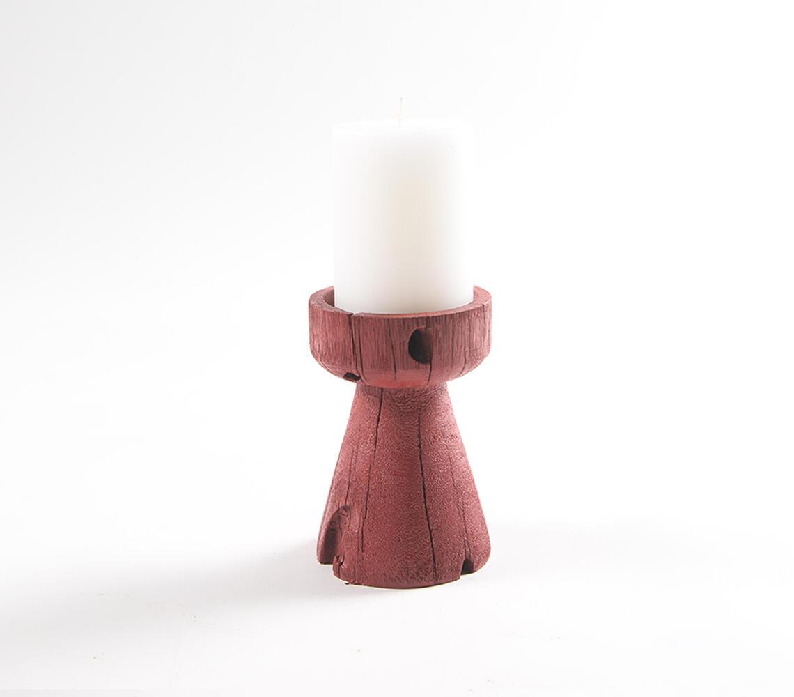 Turned Saal Wood Candle holder - GAAIA