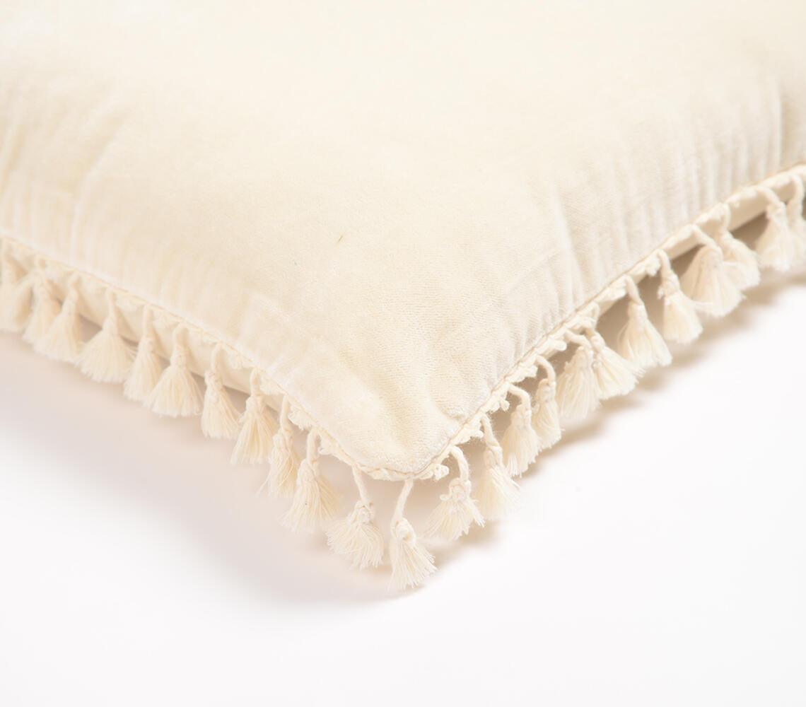 Velvet Cotton Tasseled Cushion Cover - GAAIA