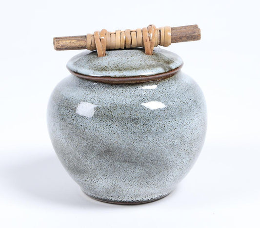 Vintage speckled ceramic canister - GAAIA