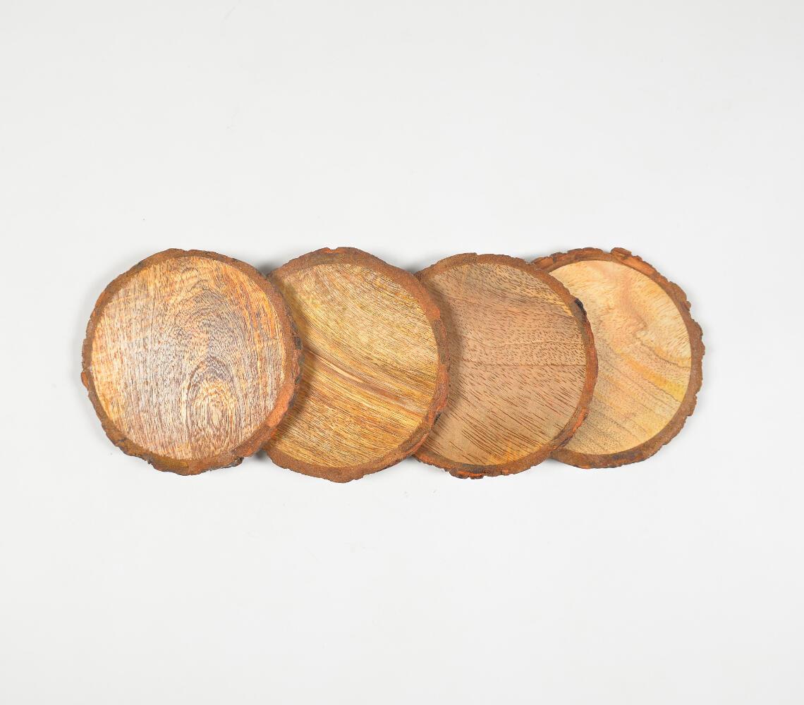 Wooden Log Coasters (set of 4) - GAAIA