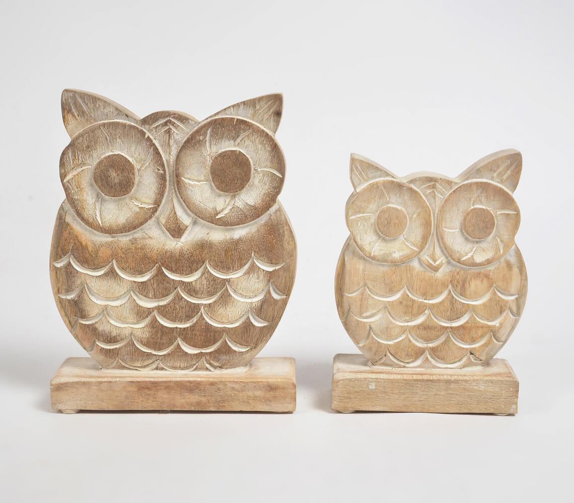 Wooden Owls Decorative (Set of 2) - GAAIA