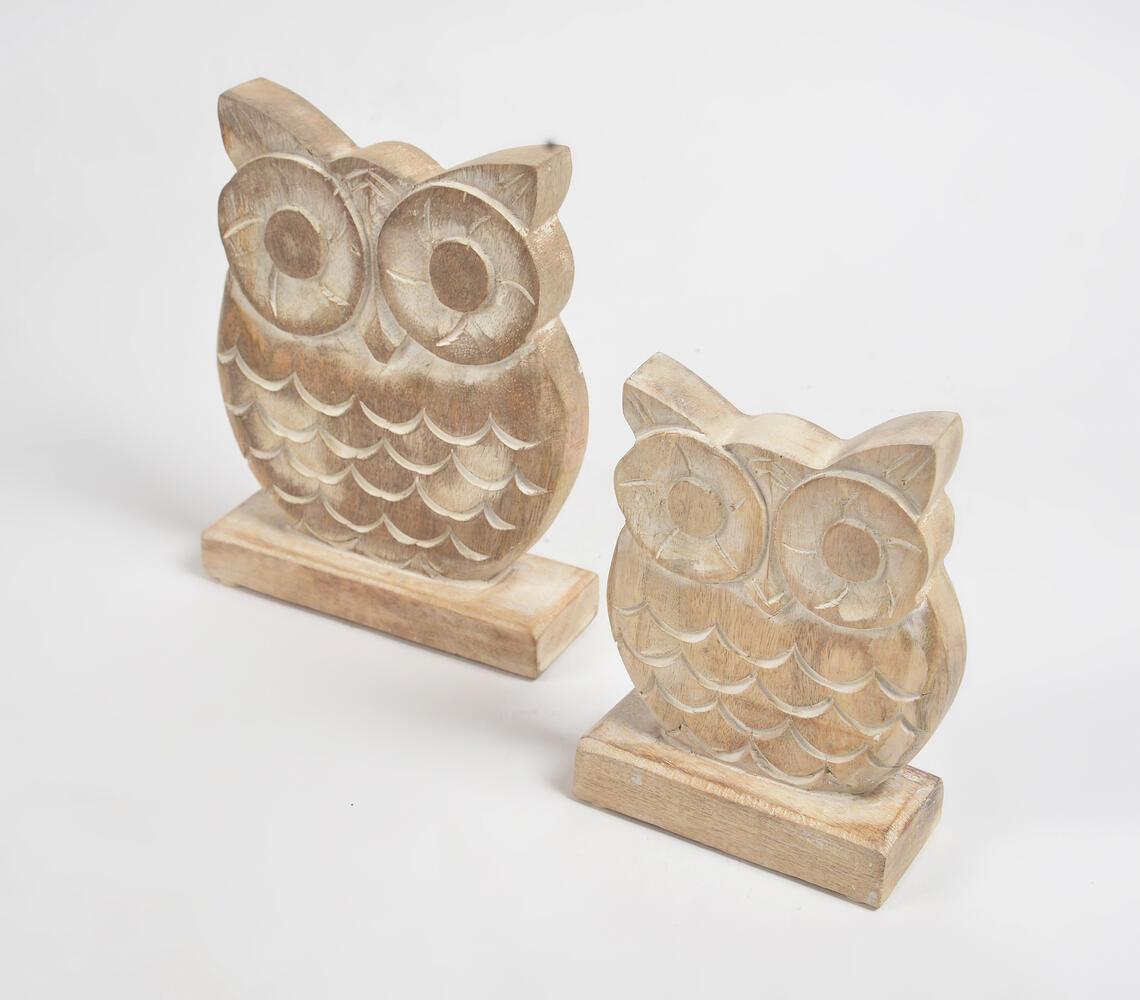 Wooden Owls Decorative (Set of 2) - GAAIA