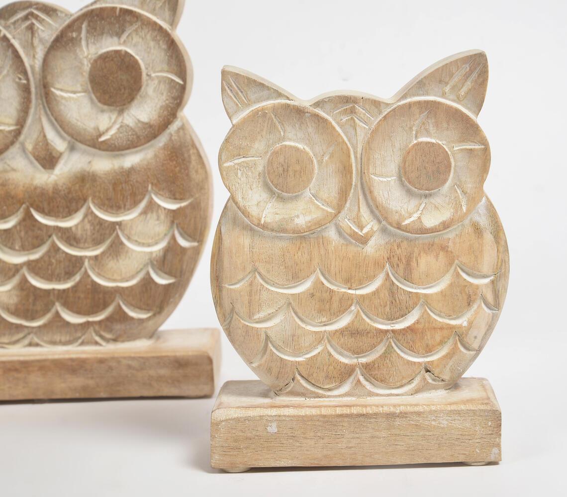 Wooden Owls Decorative (Set of 2) - GAAIA