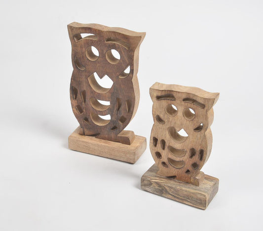 Wooden Owls Tabletop Decoratives (Set of 2) - GAAIA