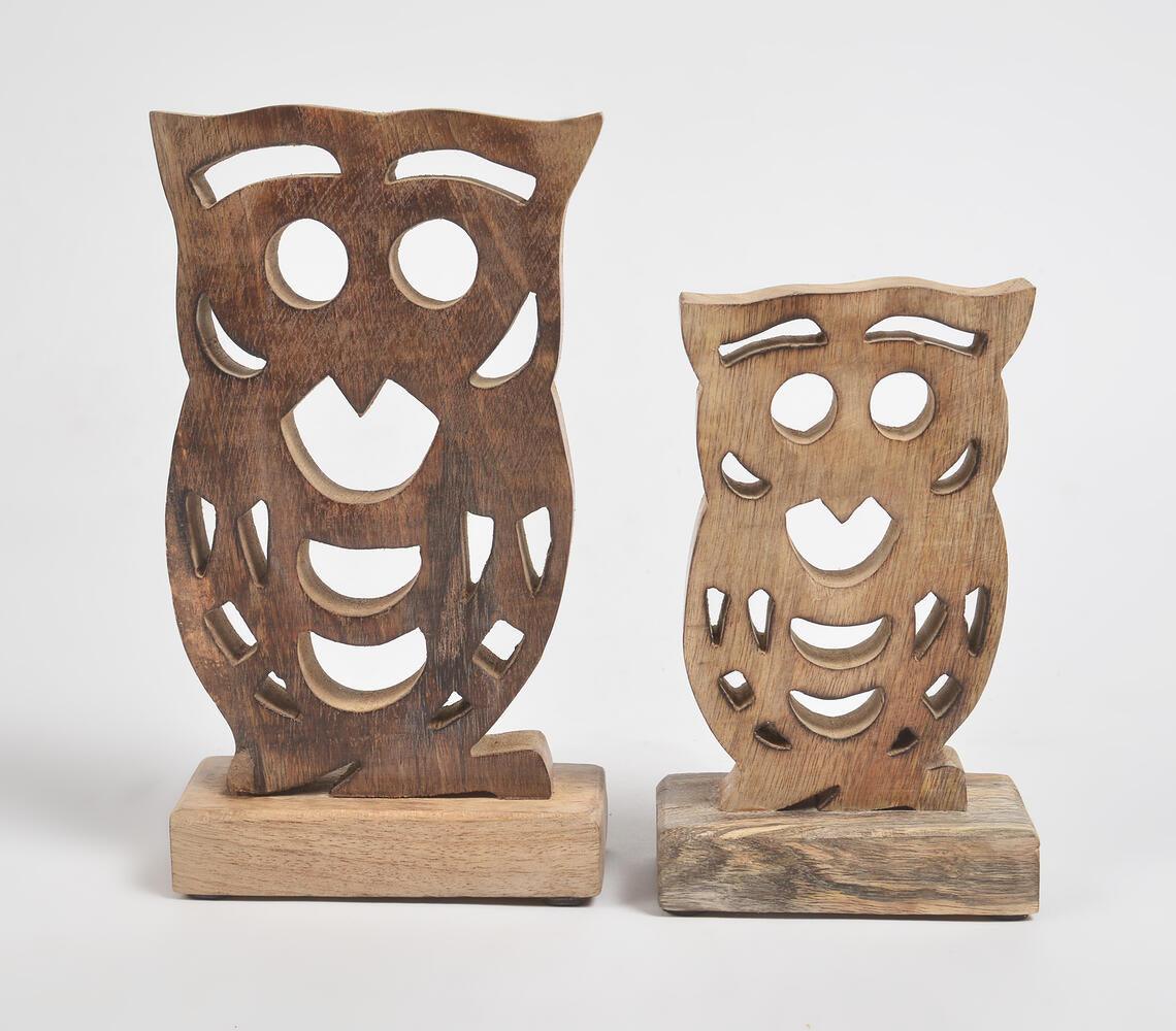 Wooden Owls Tabletop Decoratives (Set of 2) - GAAIA