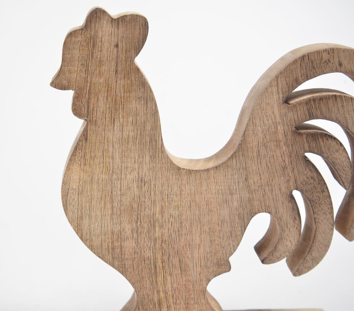 Wooden Rooster Tabletop Decorative - GAAIA